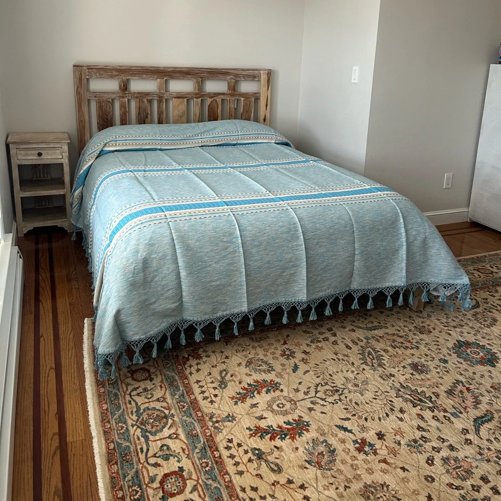 Hand Loom  Queen Size Cotton Bedspread.